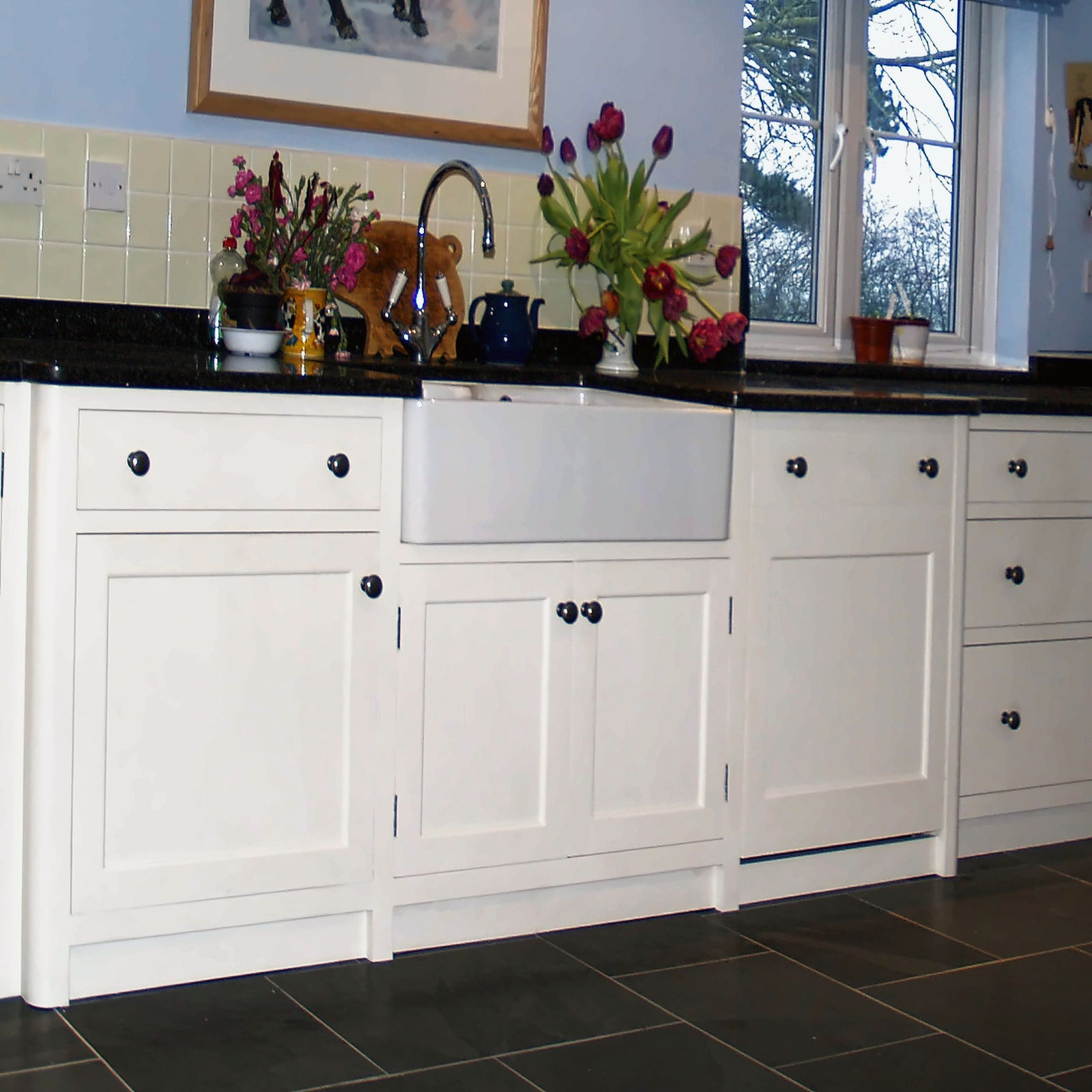 Ironmongery and paint edge, Farmhouse Kitchen project in Suffolk