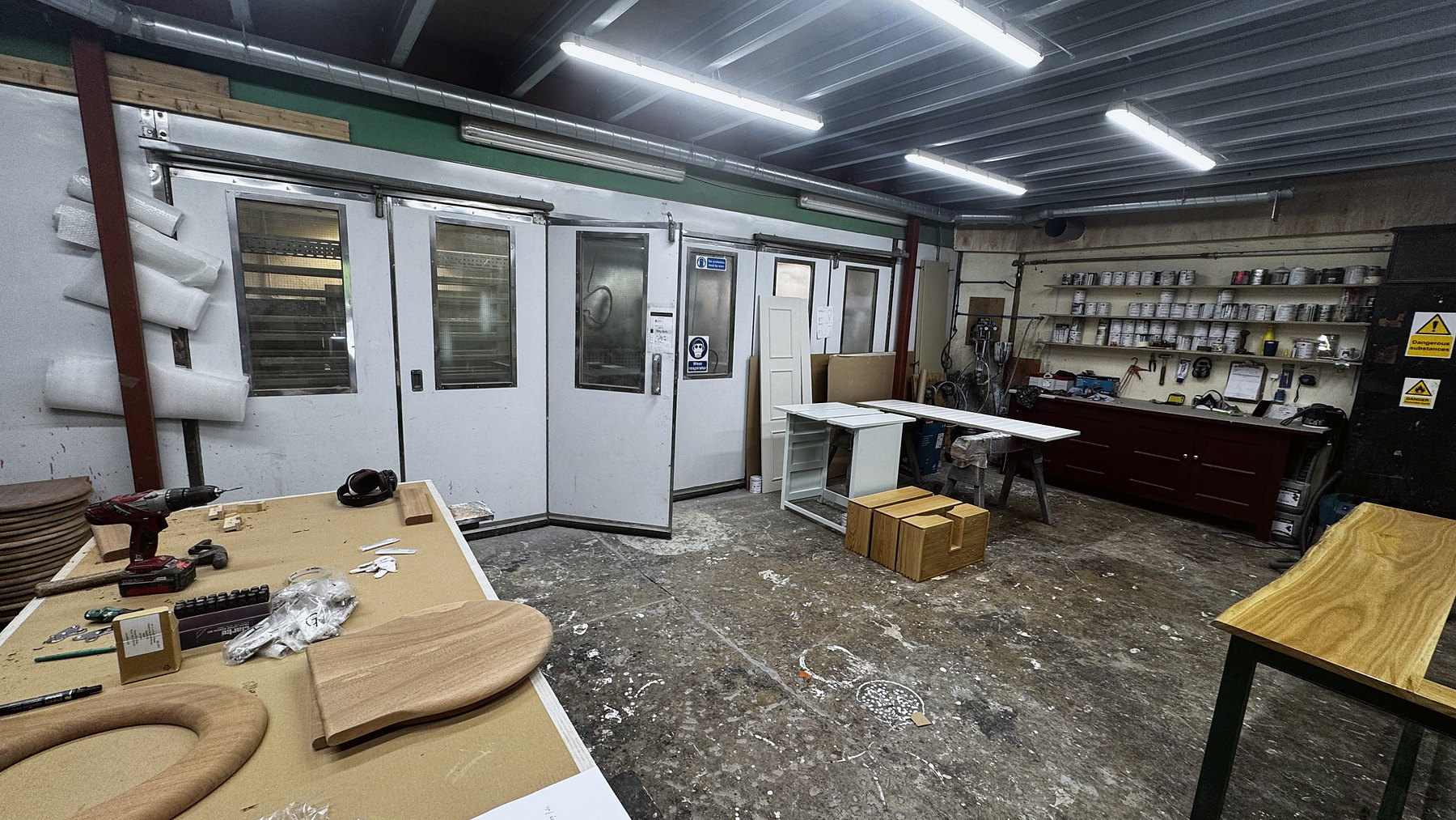 The finishing room in the Square & True spray department at Mickfield