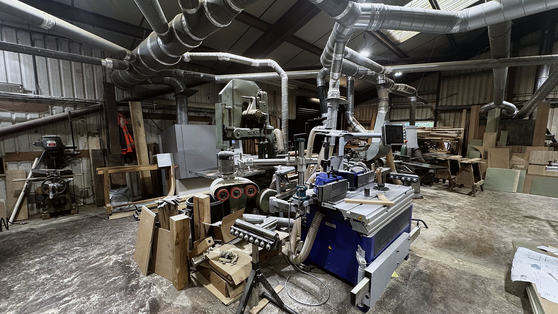 A wide view of the machine shop