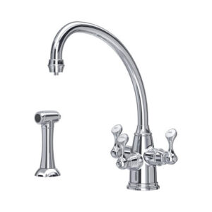 The Etruscan Collection Sink Mixer with Filtration + Rinse — Aged / satin brass