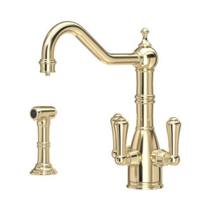 The Provence Collection Sink Mixer with Filtration + Rinse — Pewter