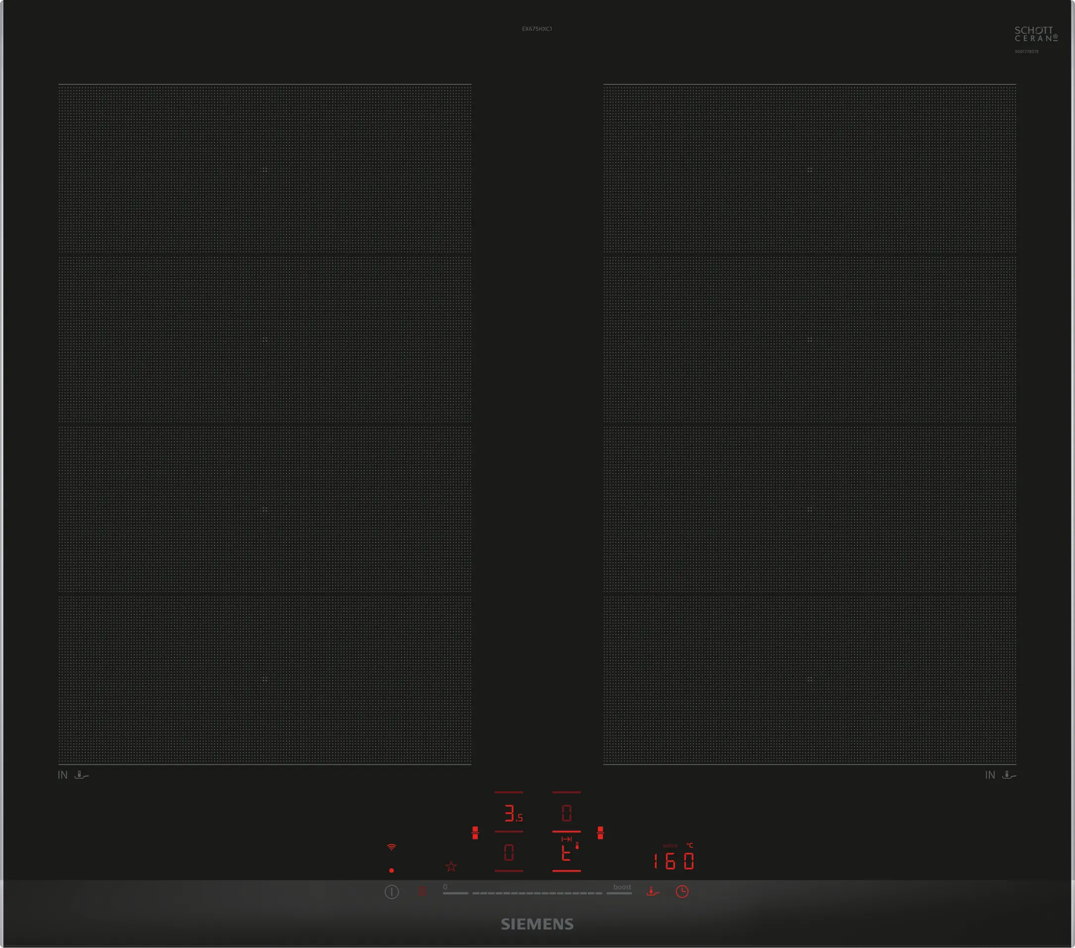 Siemens iQ700 60cm Flex Induction Hob Black Glass