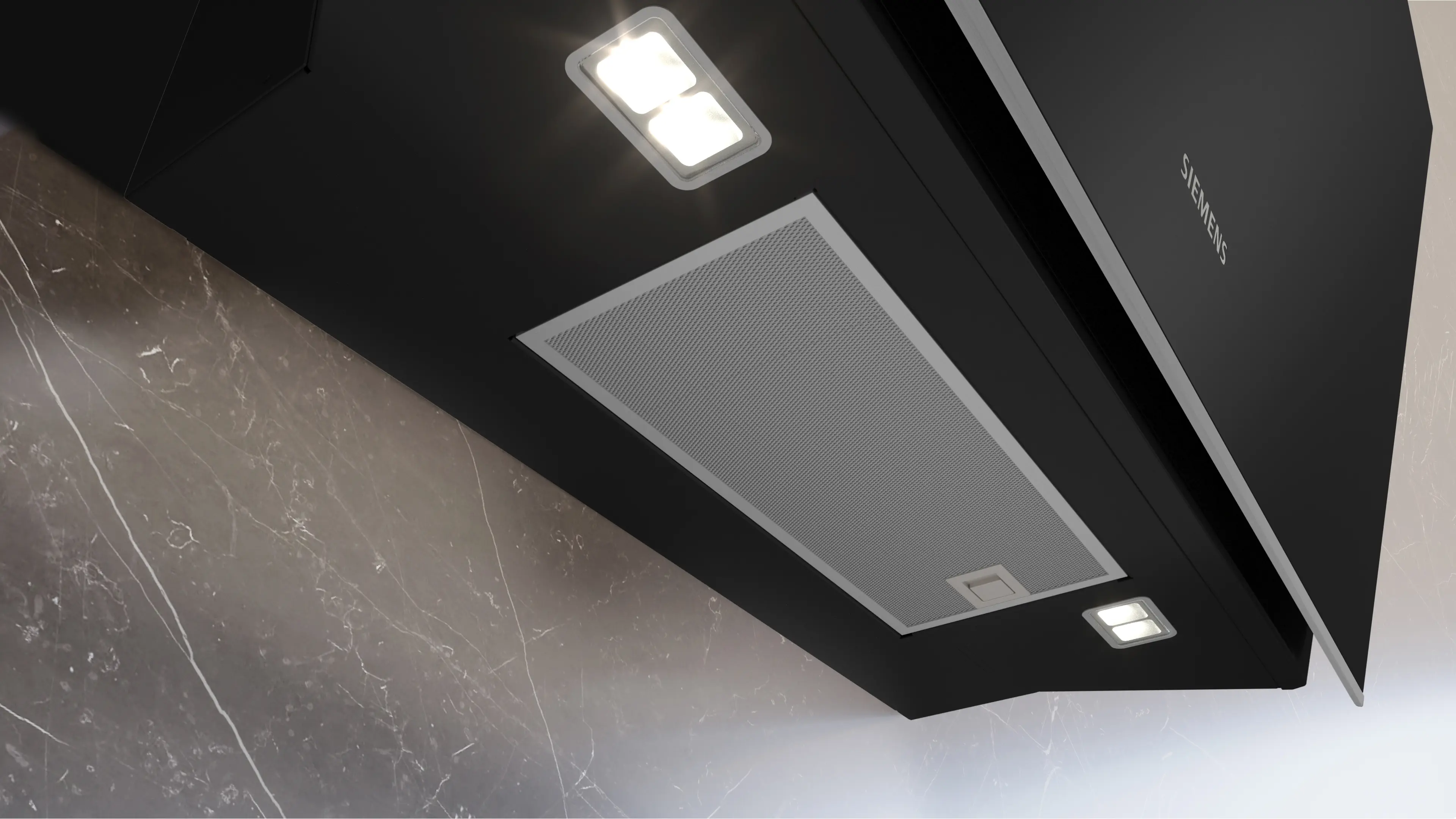 Siemens iQ700 90cm Wall Mounted Hood Printed Black Glass