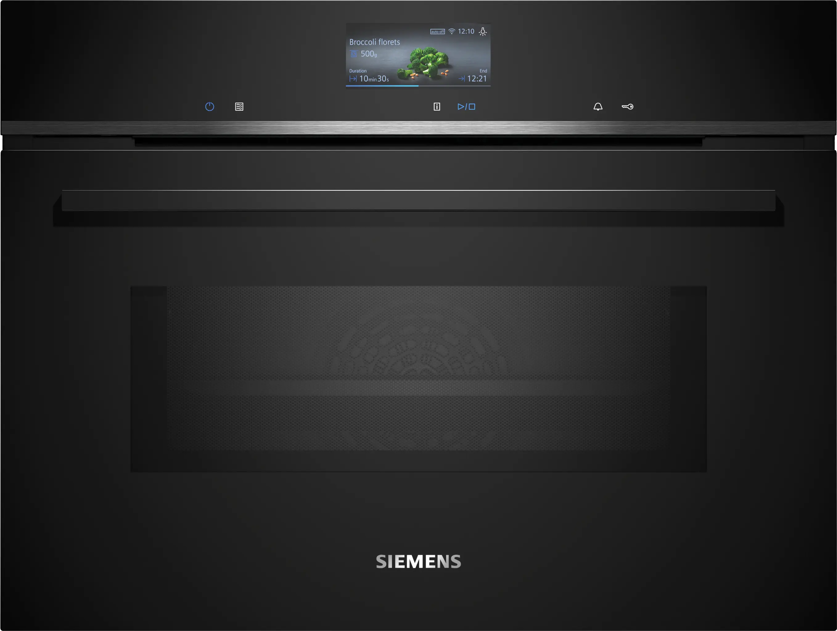 Siemens iQ700 Built in 45cm Compact Oven with Mw — Black (CM776G1B1B)