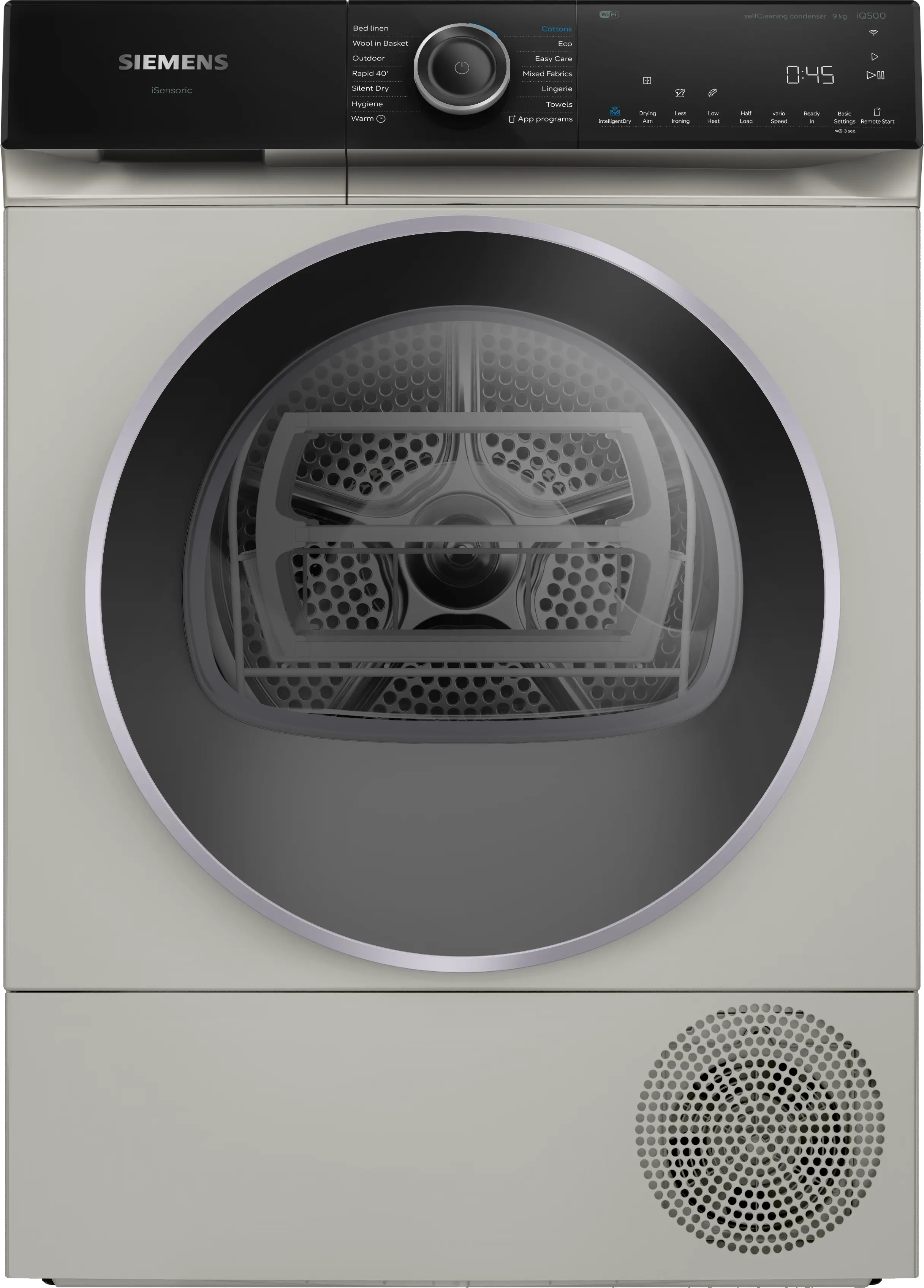 Siemens iQ500 9kg Freestanding Heat Pump Tumble Dryer Silver Inox