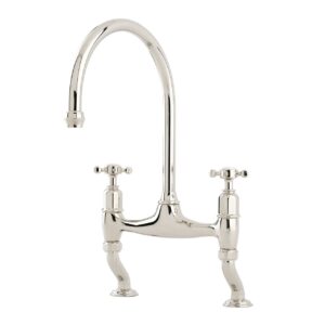 The Ionian Collection Bridge Mixer (Crosshead handles) — Nickel