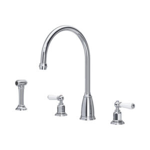 The Phoenician Collection 3 Hole Mixer + Rinse — Pewter