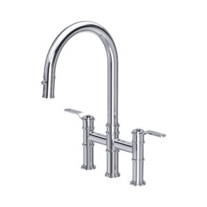 The Armstrong Collection Bridge Mixer + Pull Down Rinse — Gold