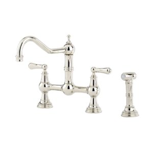 The Provence Collection Bridge Mixer + Rinse — Bronze
