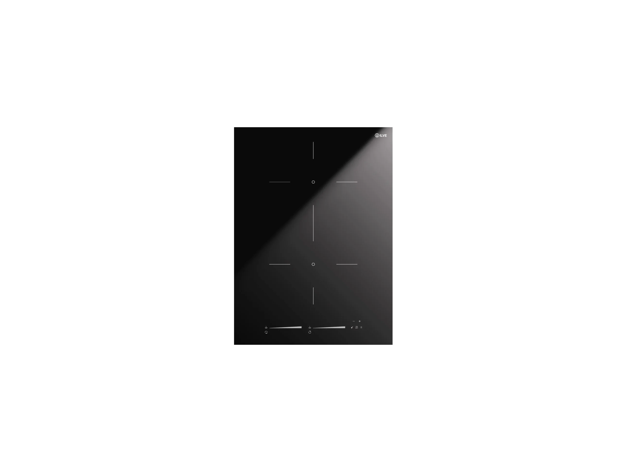 ILVE 30cm 2 Zone Induction Slidetouch Hob, Glossy Black HCBI382TC/BK