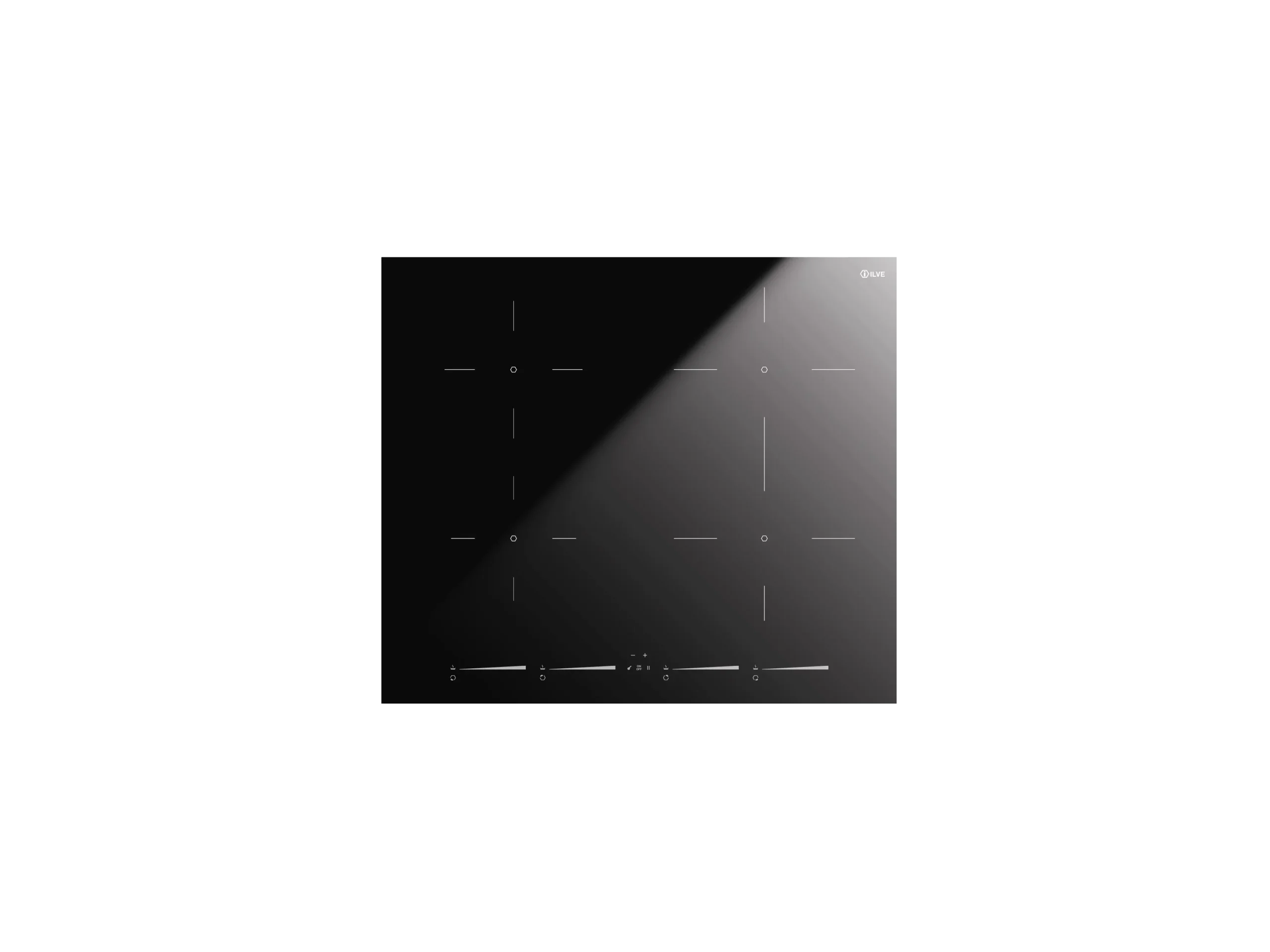 ILVE 60cm 4 Zone Induction Slidetouch Hob, Glossy Black HCBI604TC/BK
