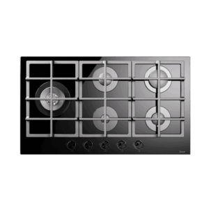 ILVE Professional Plus 90cm Tempered Glass Gas Hob, 5 Burners, Black HCG90SCK/BK