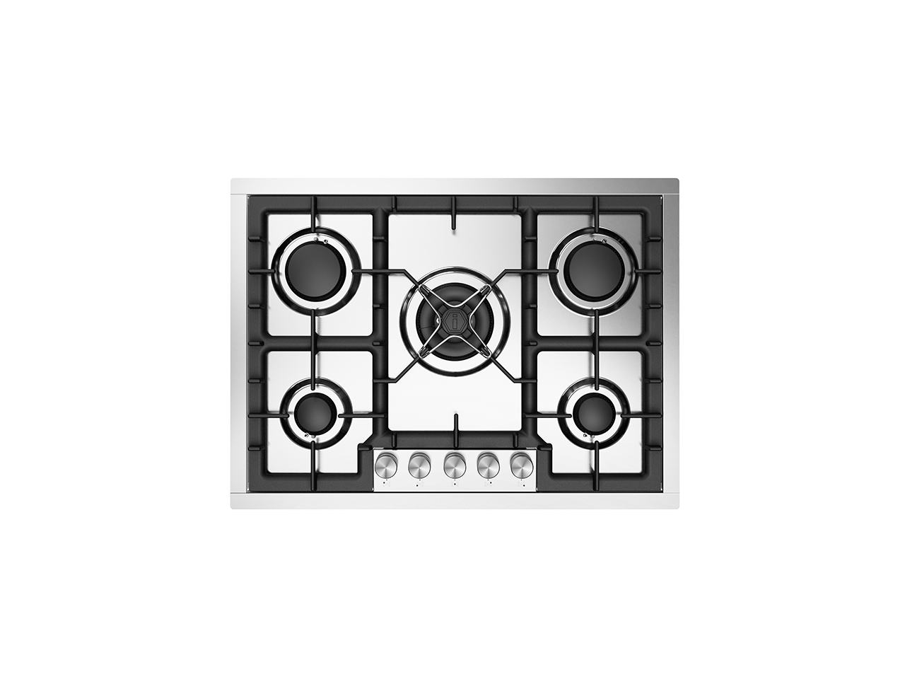 ILVE Professional Plus 70cm Stainless Steel Flush Gas Hob, 5 Burners, Dual HCPT75D