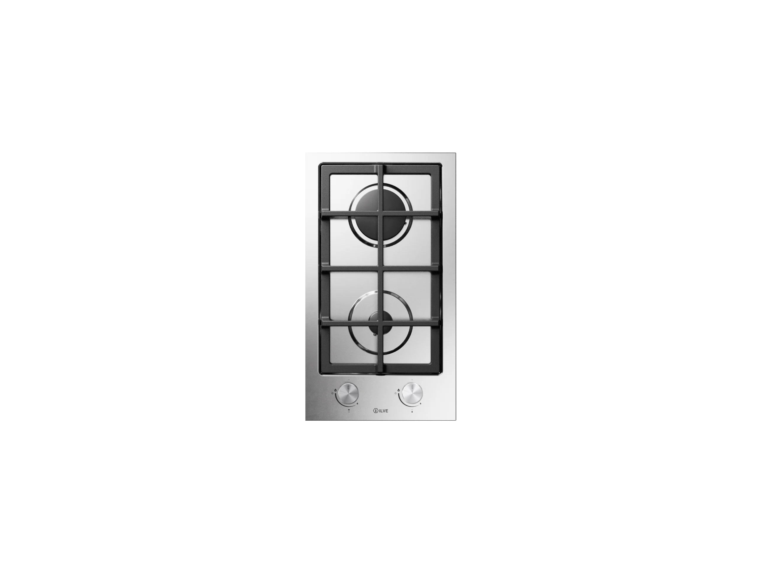 ILVE Professional Plus 30cm Stainless Steel Gas Hob, 2 Burners HCS30K/SS