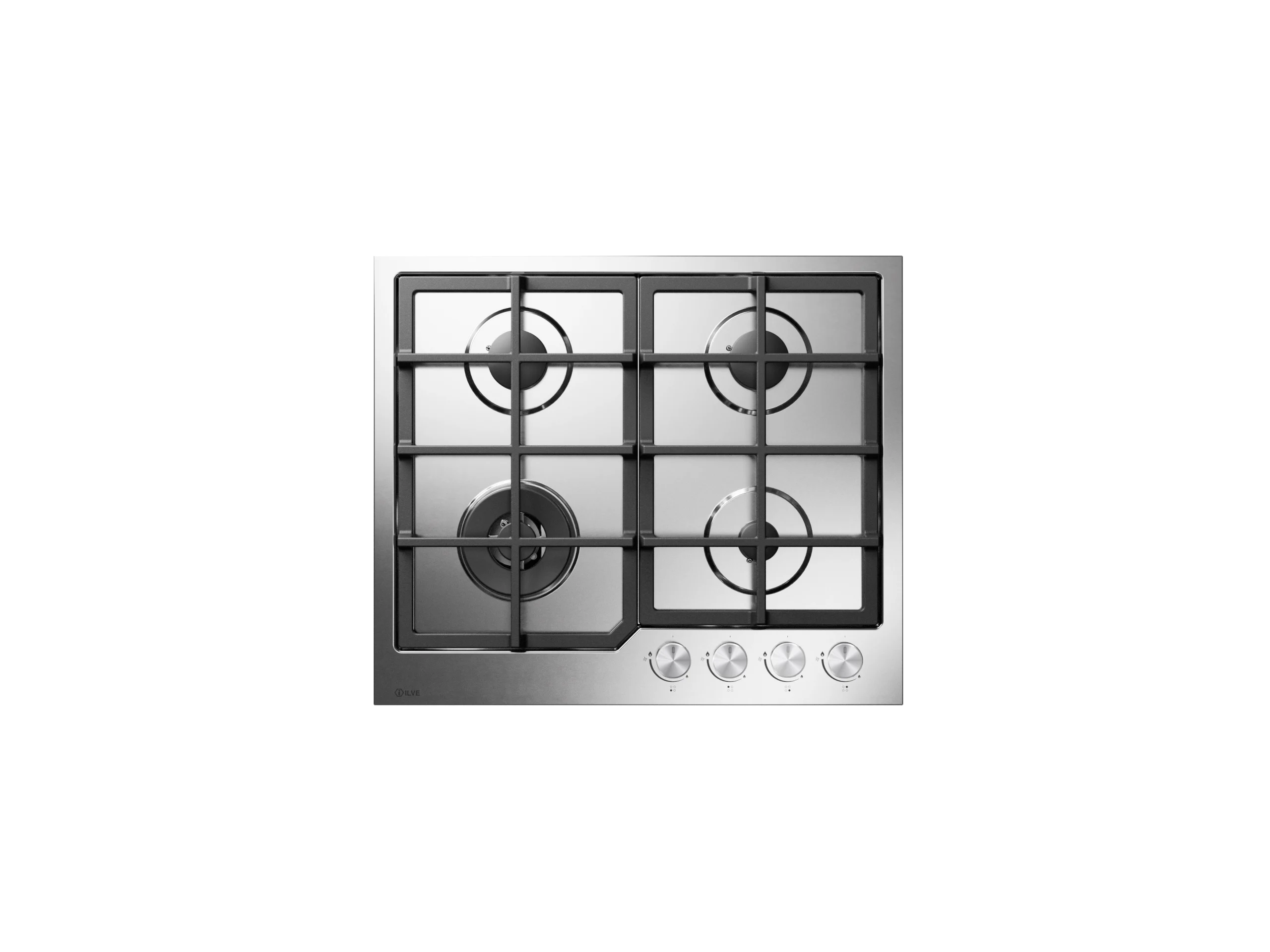ILVE Professional Plus 60cm Stainless Steel Gas Hob, 4 Burners HCS60CK/SS