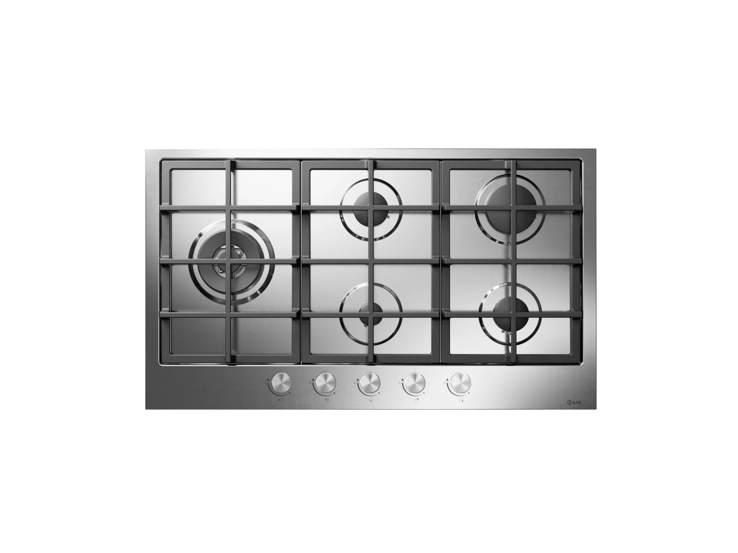 ILVE Professional Plus 90cm Stainless Steel Gas Hob, 5 Burners HCS90SCK/SS