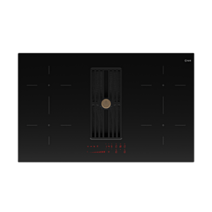 ILVE 83cm Induction Hob with Integrated Hood, Glossy Black HVI90TCRF/BK