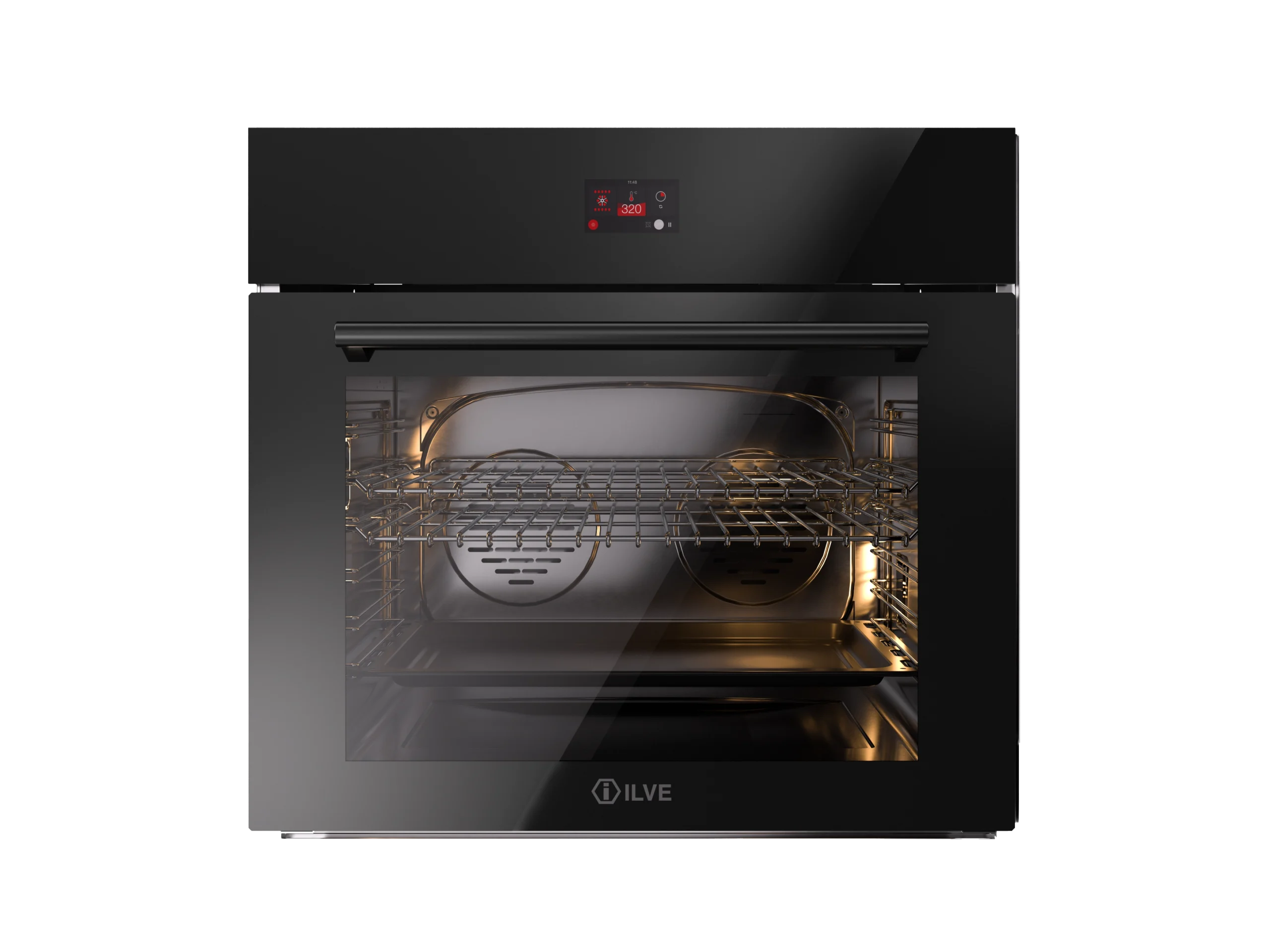 ILVE Nero 76cm Black Glass TFT Built-in Oven OV30GT31