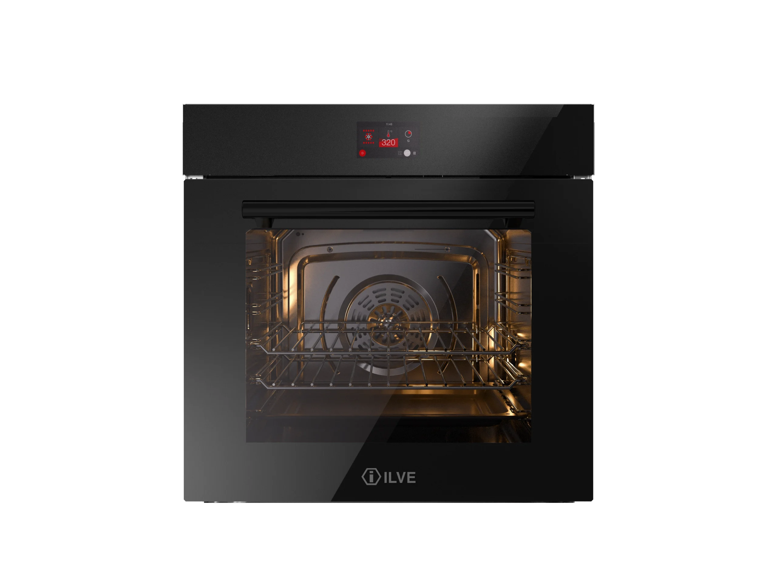 ILVE Nero 60cm Black Glass Pyrolytic TFT Built-in Oven OV601GTPY