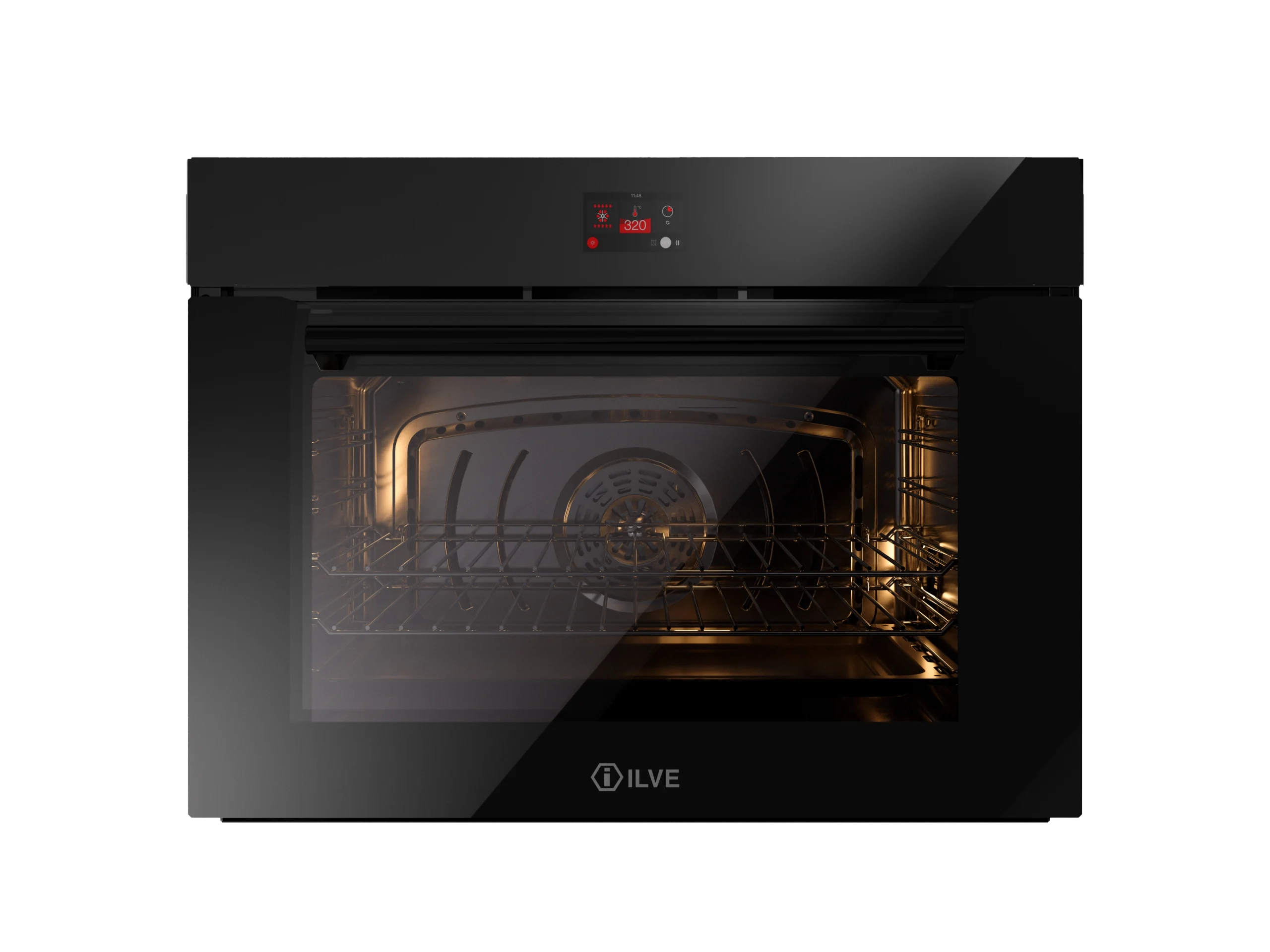 ILVE Nero 80cm Black Glass TFT Built-in Oven OV80GT31