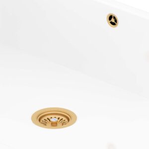 Shaws 3.5%E2%80%B3 Basket Strainer — Satin Brass