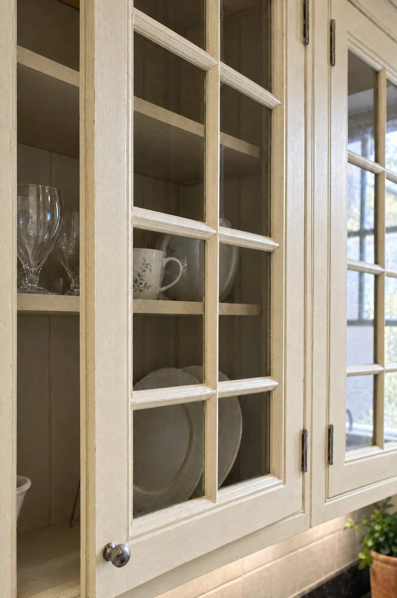 A glazed wall cupboard with moulded astragal bars, The Essex range by Square & True