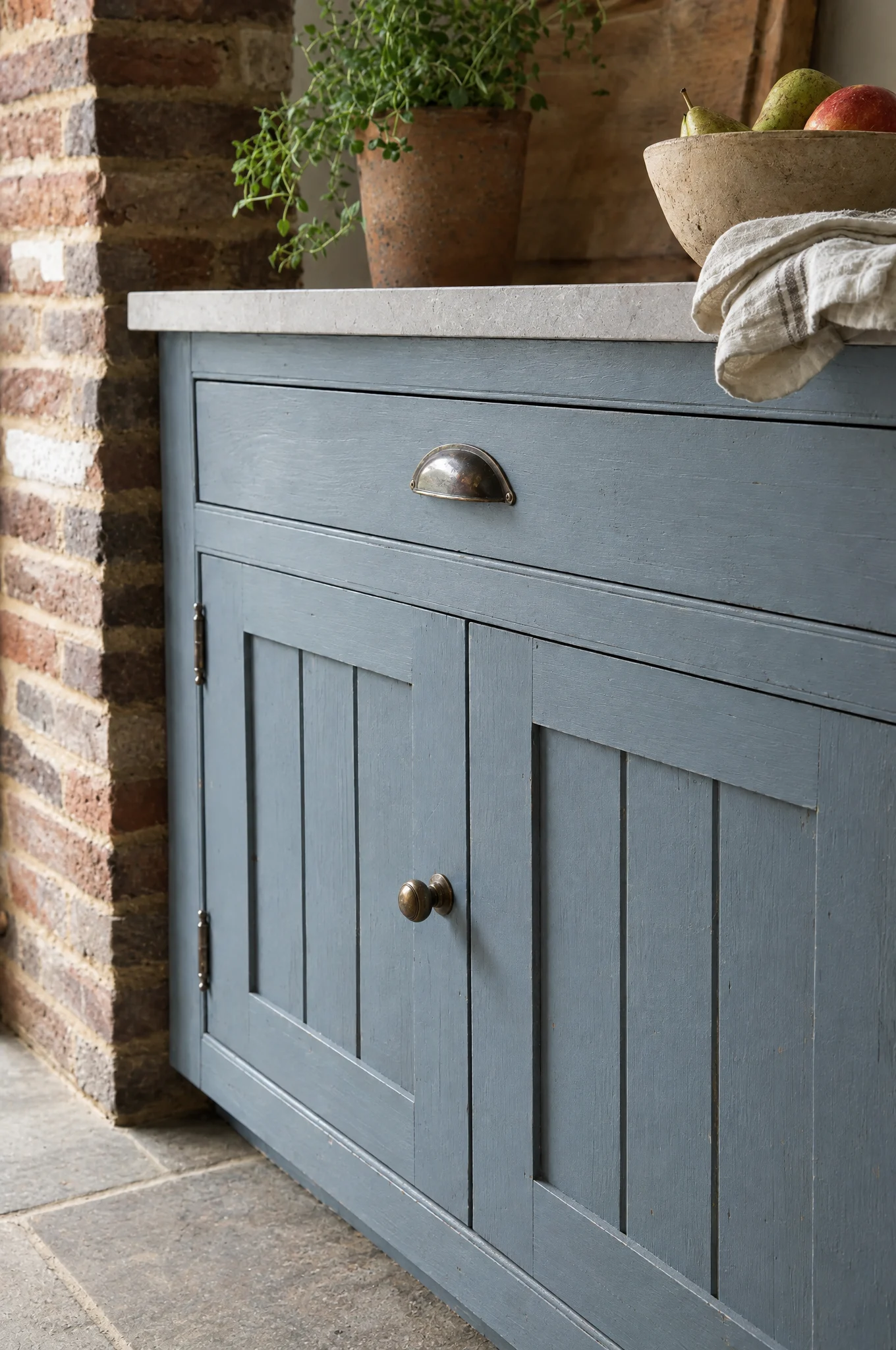 V-grooved panels to a painted farmhouse kitchen, The Farmhouse range by Square & True